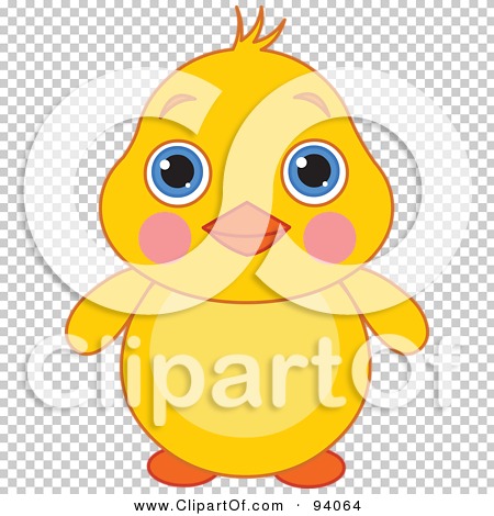 Royalty-Free (RF) Clipart Illustration of a Cute Blushing Yellow Chick