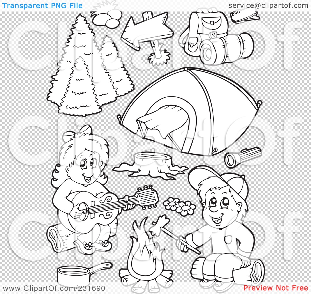 Royalty-Free (RF) Clipart Illustration of a Digital Collage Of Coloring ...