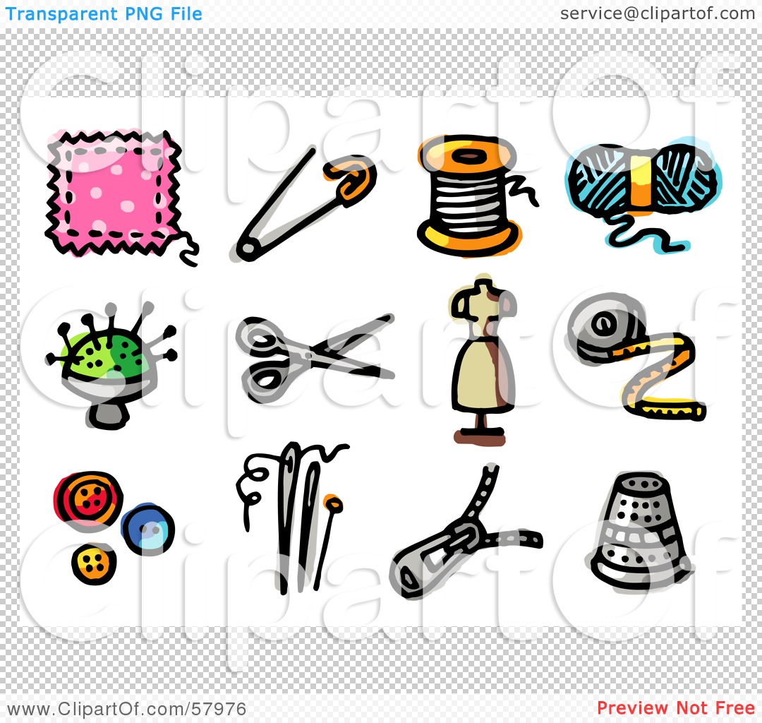 Royalty-Free (RF) Clipart Illustration of a Digital Collage Of Sewing ...