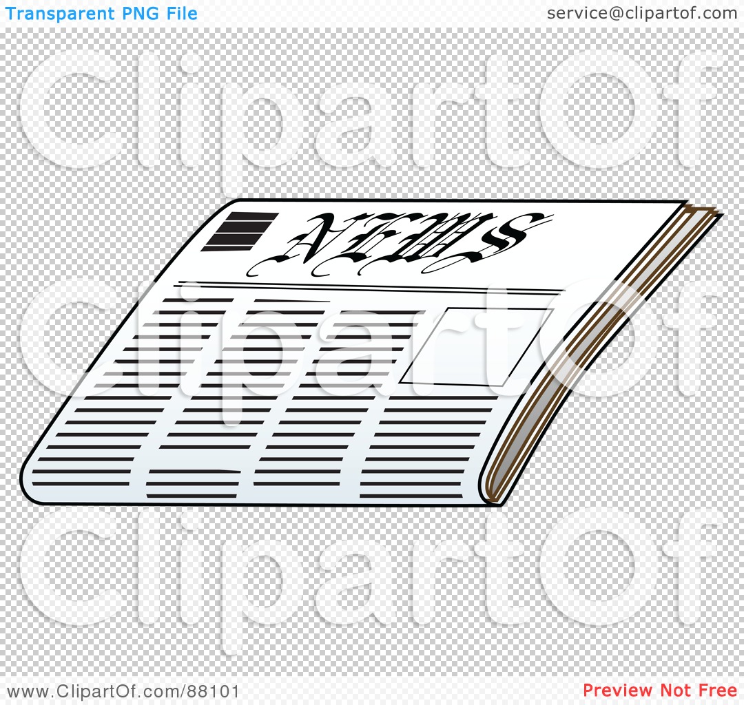 Royalty Free Rf Clipart Illustration Of A Folded Newspaper With Black Text Lines By Tdoes 101