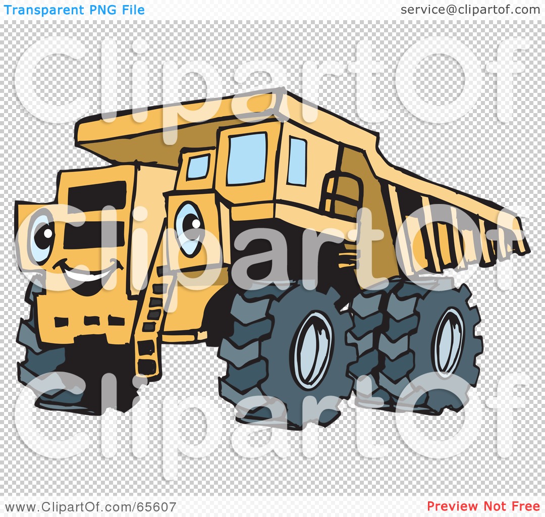 Royalty-Free (RF) Clipart Illustration of a Friendly Dump Truck