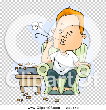 Royalty-Free (RF) Clipart Illustration of a Gross Man Chain Smoking ...