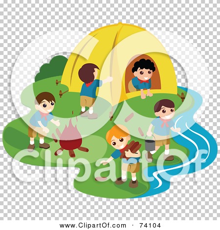 Royalty-Free (RF) Clipart Illustration of a Group Of Male Scouts At A ...