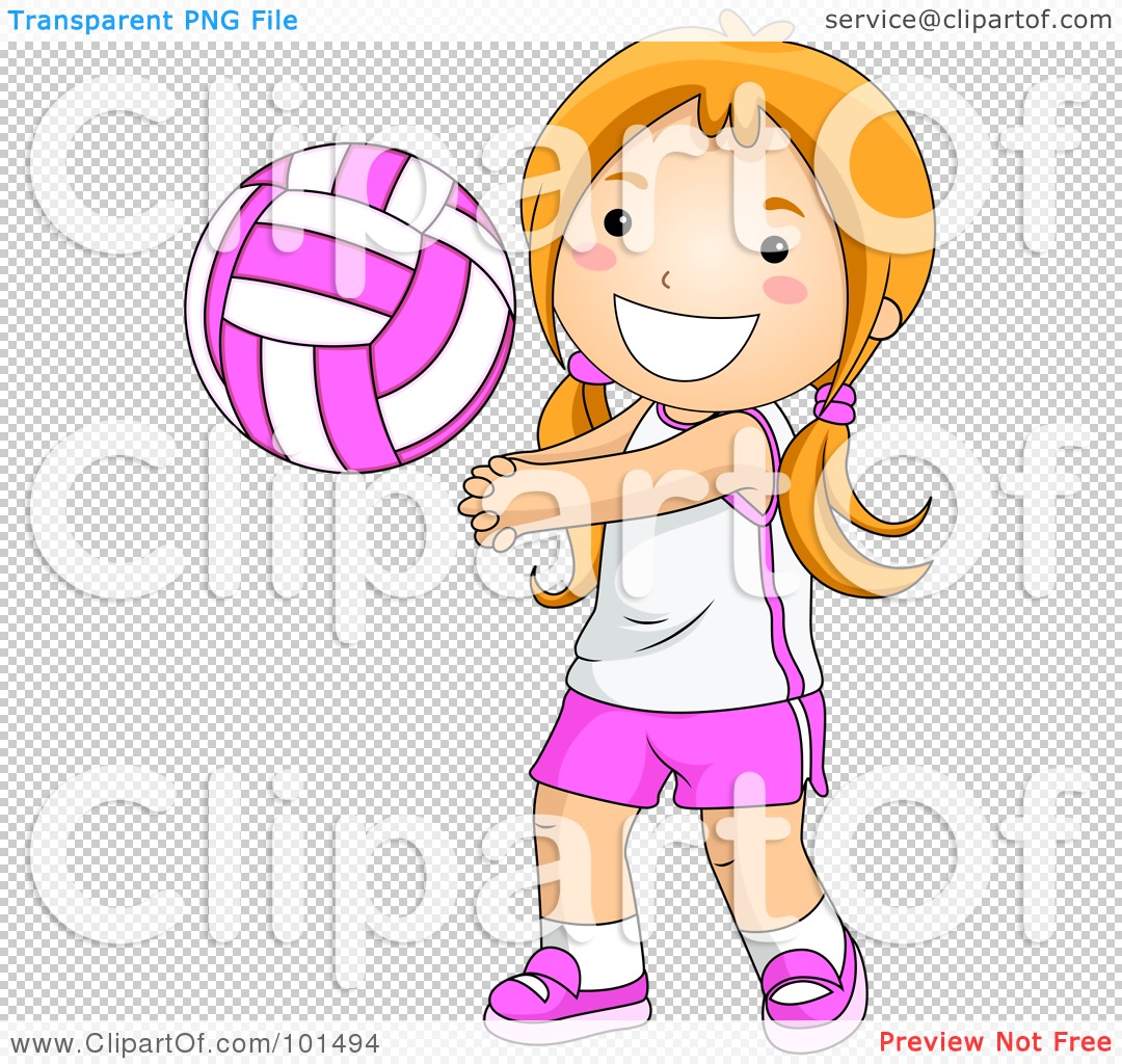 Royalty-Free (RF) Clipart Illustration of a Happy Girl Playing ...