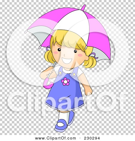Royalty-Free (RF) Clipart Illustration of a Happy Girl Walking And ...