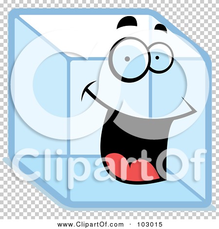 Royalty-Free (RF) Clipart Illustration of a Happy Ice Cube Character by