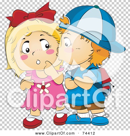 Royalty-Free (RF) Clipart Illustration of a Little Boy Kissing A Surprised  Girl On The Cheek by BNP Design Studio #74412