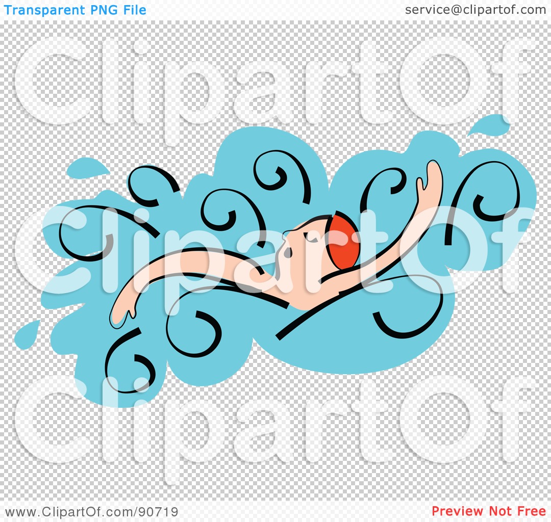 Royalty-Free (RF) Clipart Illustration of a Male Swimmer In Water by ...