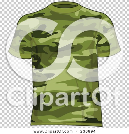 Royalty-Free (RF) Clipart Illustration of a Man's Green Camo T Shirt by ...
