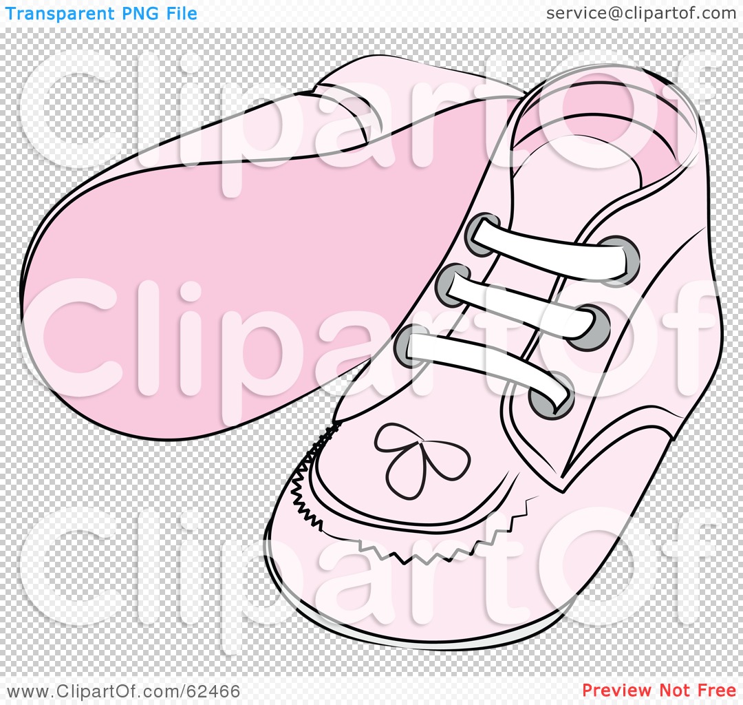 Royalty Free Rf Clipart Illustration Of A Pair Of Pink Baby Shoes