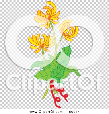 Royalty-Free (RF) Clipart Illustration of a Plant With Yellow Flower