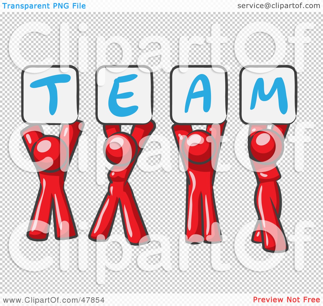 Royalty-Free (RF) Clipart Illustration of a Red Design Mascot Group ...