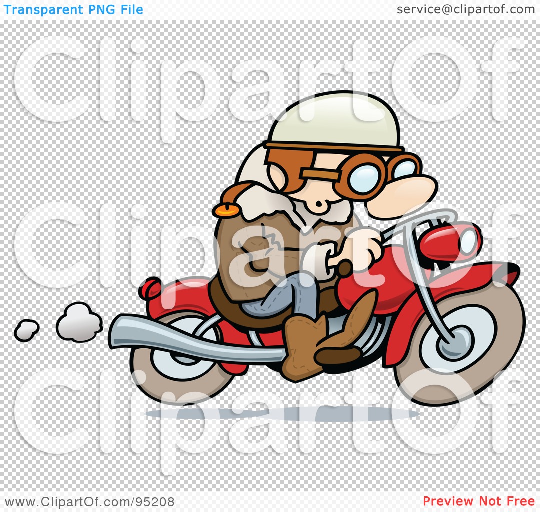 Royalty Free Rf Clipart Illustration Of A Toon Guy Biker Riding His