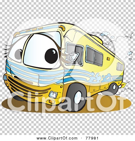 Royalty-Free (RF) Clipart Illustration of a Yellow Recreational Vehicle