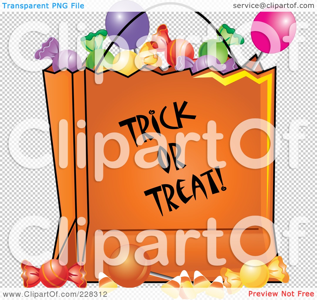 Royalty-Free (RF) Clipart Illustration of an Orange Trick Or Treat Bag ...