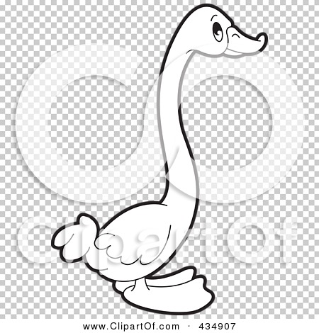 Royalty-Free (RF) Clipart Illustration of an Outlined Duck - 2 by Lal