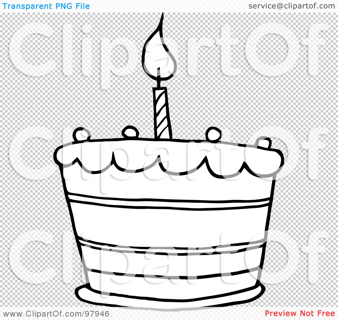 Royalty Free Rf Clipart Illustration Of An Outlined Tiered Birthday