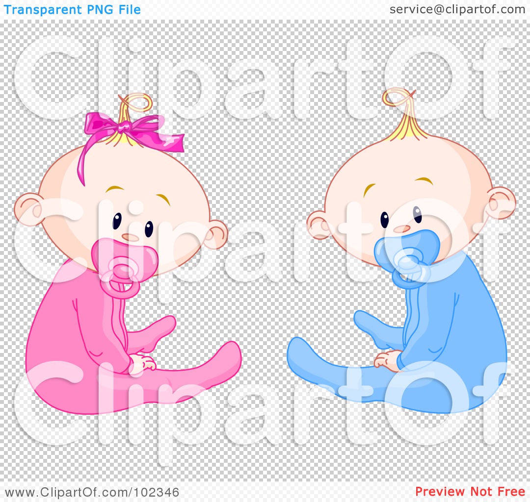 Royalty-Free (RF) Clipart Illustration of Boy And Girl Baby Twins With ...