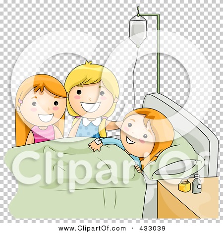 Royalty-Free (RF) Clipart Illustration of Girls Visiting A Friend In ...