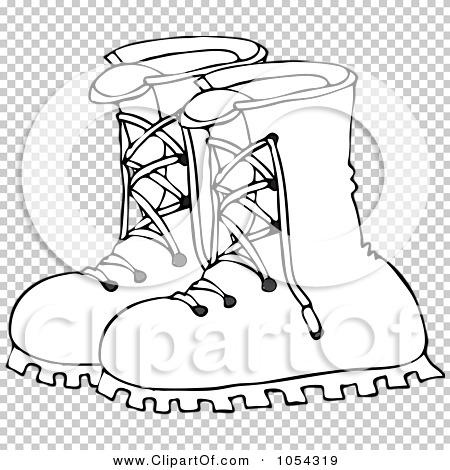 Royalty-Free Vector Clip Art Illustration of a Black And White Boots