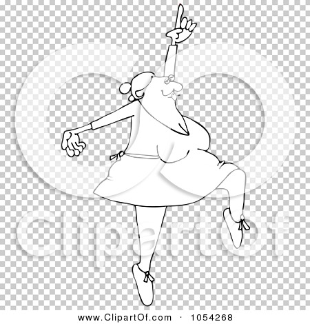 Royalty-Free Vector Clip Art Illustration of a Black And White Dancing