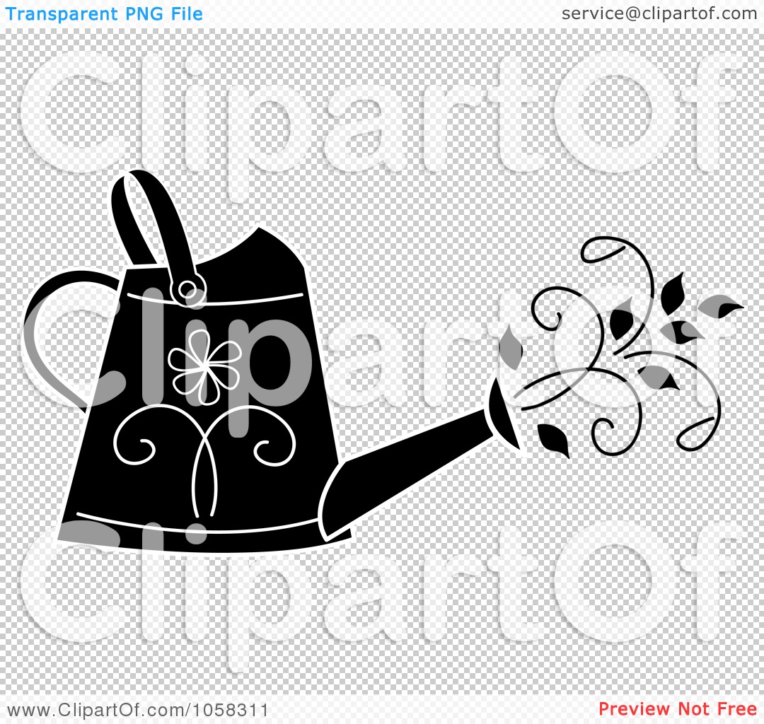 Royalty-Free Vector Clip Art Illustration of a Black And White Floral ...