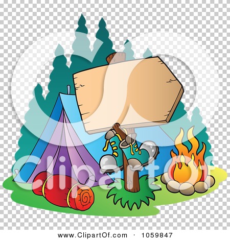 Royalty-Free Vector Clip Art Illustration of a Blank Sign At A Camp ...