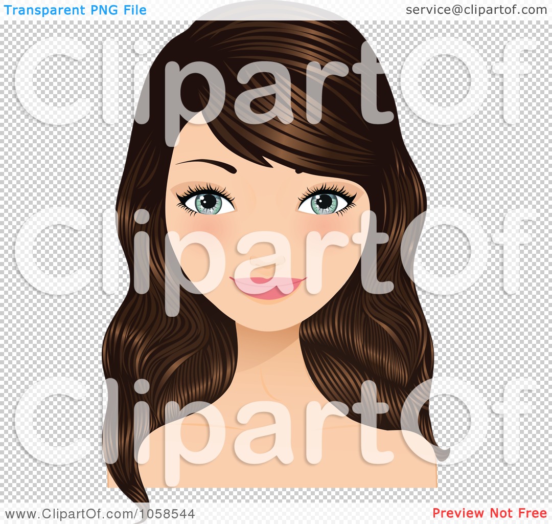 Royalty Free Vector Clip Art Illustration Of A Brunette Woman With Long 