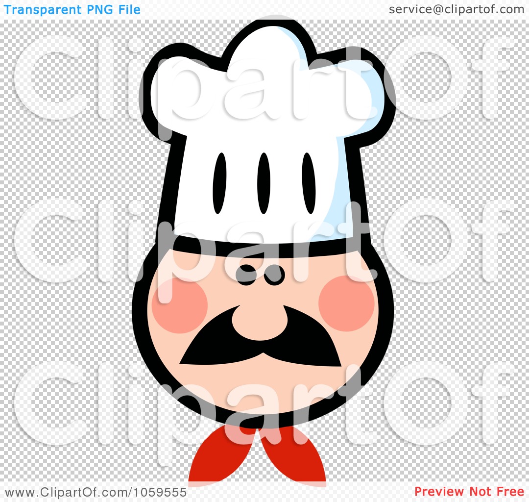 Royalty-Free Vector Clip Art Illustration of a Chef Face Wearing A Hat ...
