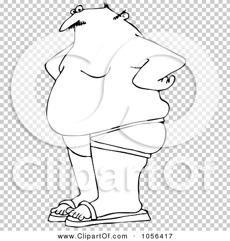 Download Royalty-Free Vector Clip Art Illustration of a Coloring Page Outline Of A Chubby Man Wearing A ...