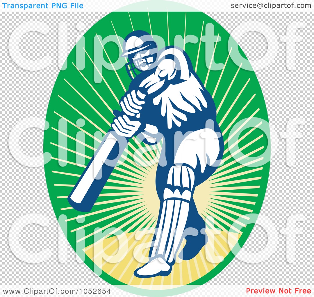 Royalty-Free Vector Clip Art Illustration of a Cricket Batsman Logo ...