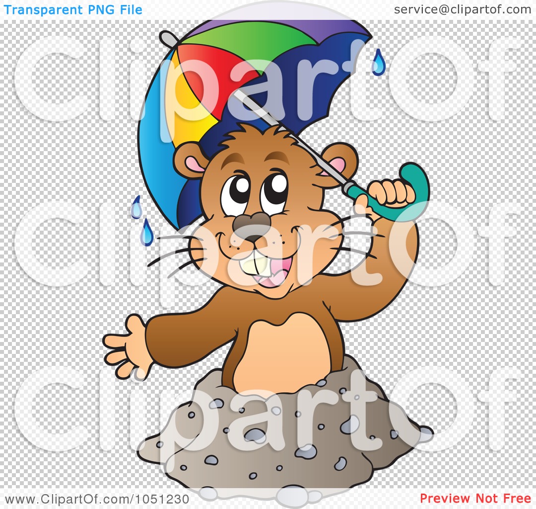 Royalty-Free Vector Clip Art Illustration of a Happy Groundhog Holding ...