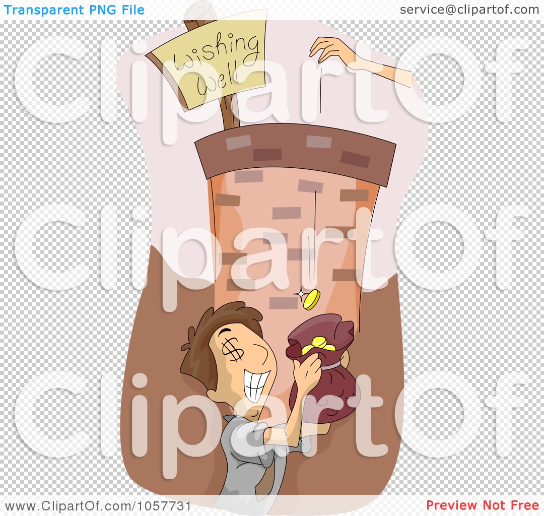 Royalty-Free Vector Clip Art Illustration of a Man Catching Coins At