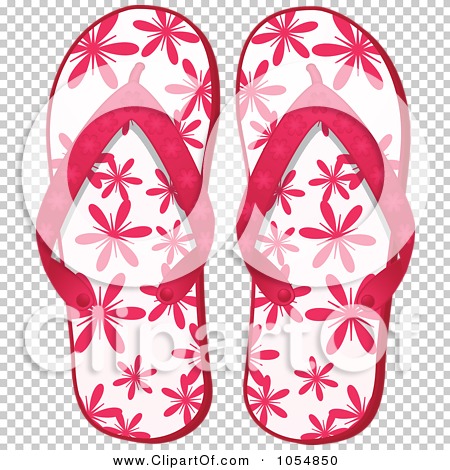Royalty-Free Vector Clip Art Illustration of a Pair Of Pink Floral Flip ...