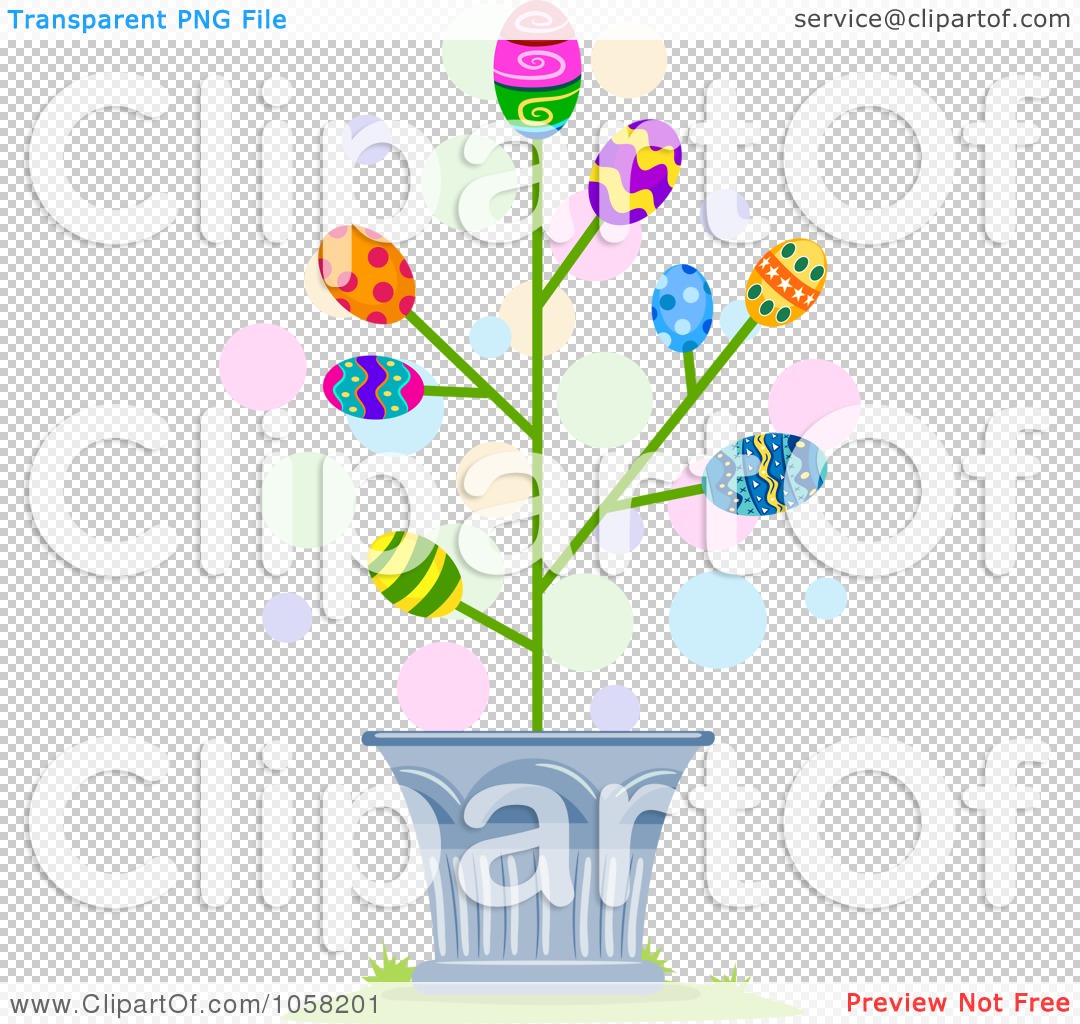 Royalty-Free Vector Clip Art Illustration of a Tree Blossoming Easter