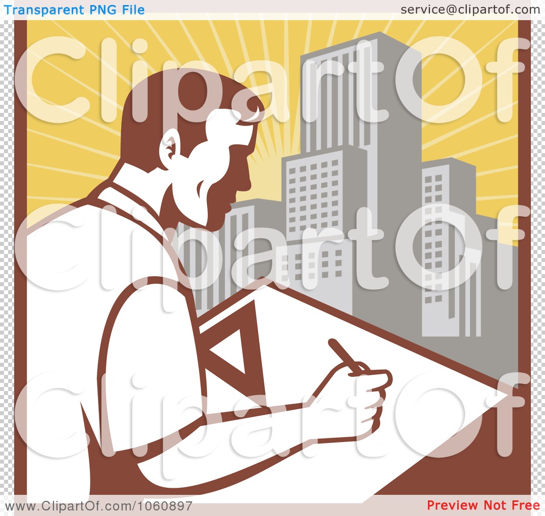 Royalty-Free Vector Clip Art Illustration of an Architect Drafting - 2 ...