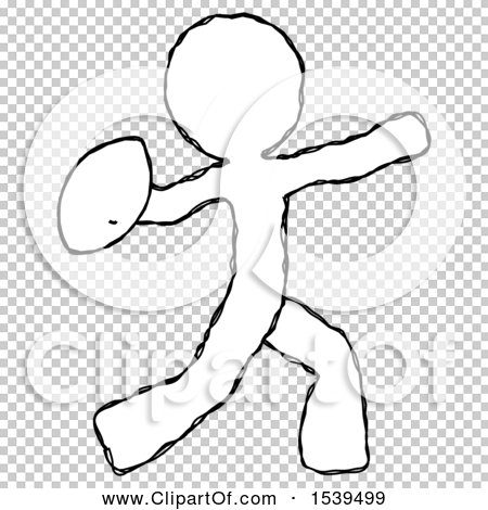 Sketch Design Mascot Man Throwing Football by Leo Blanchette #1539499