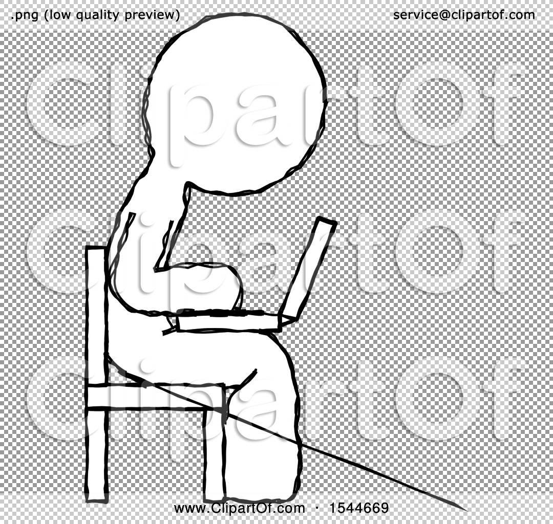 man sitting in chair side drawing