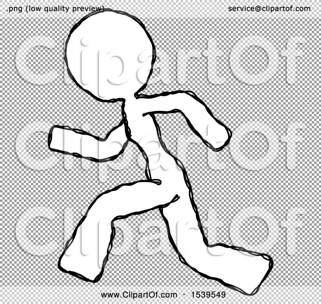 Sketch Design Mascot Woman Running Fast Left by Leo Blanchette #1539549