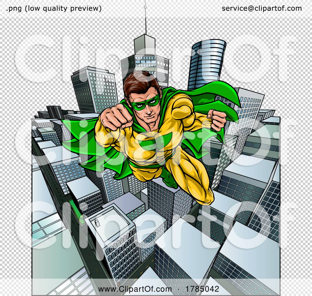 Superhero in flying pose Royalty Free Vector Image