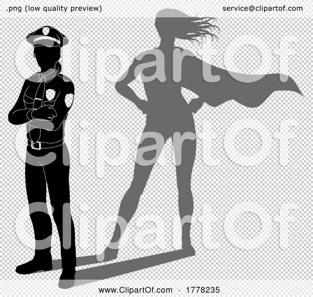Superhero Police Woman Officer Super Hero Shadow By Atstockillustration 1778235 