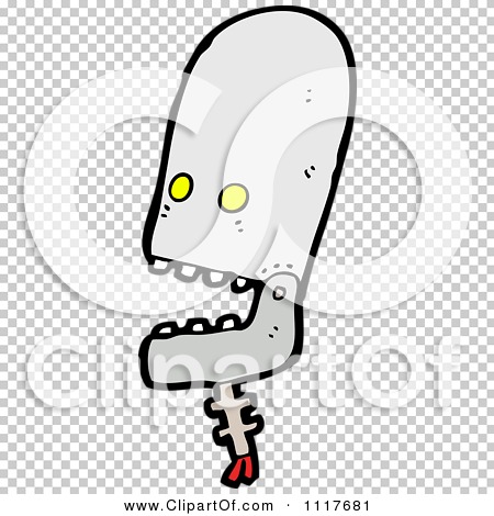 Vector Cartoon Robot Head 8 - Royalty Free Clipart Graphic by