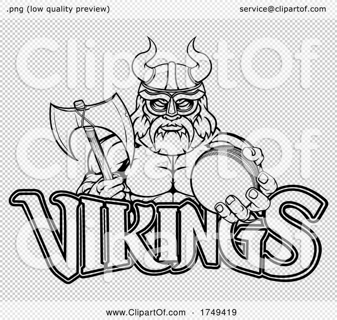 Viking Cricket Sports Mascot by AtStockIllustration #1749419